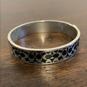 Coach silver and black clasp bracelet